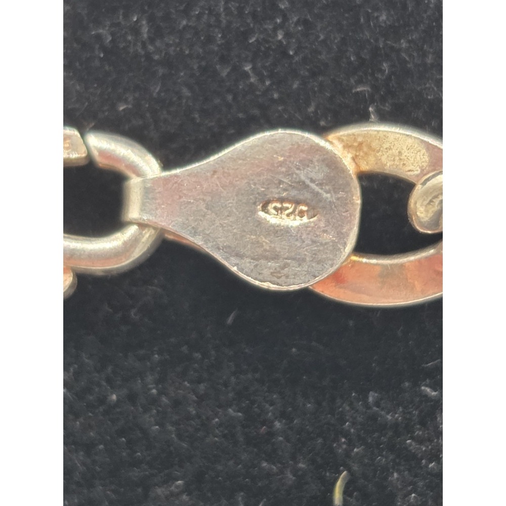 Lot Of 2 Stamped Sterling Silver Chains Link And Figaro Both 18" - Picture 12 of 15